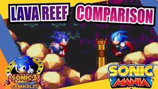 Sonic Mania and Sonic 3 & Knuckles (Lava Reef Zone) Side by Side Comparison