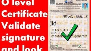 Doeacc O Level Cetificate Digital Signature Validate In Hindi Look Professional(ओ लेवल सर्टिफिकेट)