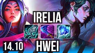 IRELIA vs HWEI (MID) | 1100+ games, Godlike | KR Master | 14.10