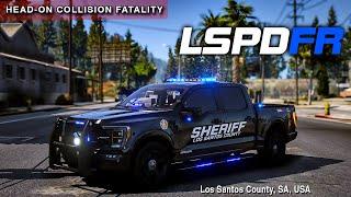 Fatal Head-On Collision - Life Force Helicopter On Scene - GTA 5 LSPDFR