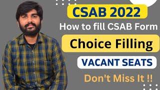 CSAB Vacant Seats Released | How to fill CSAB Counselling 2022 Form #csabcounselling