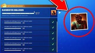 Unlocking the "BLOCKBUSTER SKIN" in Fortnite: Battle Royale! All Blockbuster Challenges Complete!