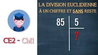 La division euclidienne à un chiffre au diviseur et SANS reste - CE2 CM1 - Petits Savants