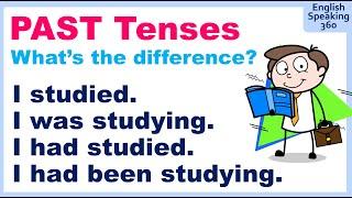 Let's compare PAST VERB TENSES in ENGLISH    Simple / Progressive / Perfect / Perfect Progressive
