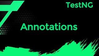 3 TestNG : Annotations