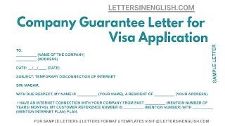 Company Guarantee Letter For Visa Application - Sample Letter for Guarantee for Visa Application