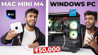 50,000/- RS MAC Mini M4 VS Windows PC! Hard Gaming & Editing Test *Shocking Result*