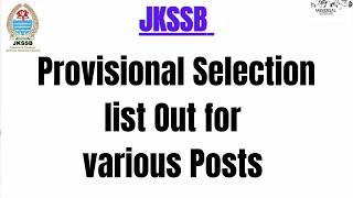 Jkssb Update - Provisional selection List out for various Posts | Bee keeper, Farm supervisor, PPO