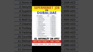 dubai supermarket jobs 2022