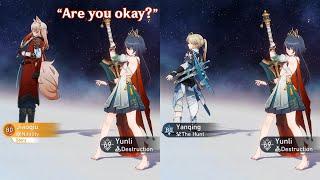 Yunli response when You add her w/ Yanqing & other characters