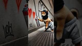 Cute puppy wanted to be an artist, but became a legend! #dog #cute #funnyvideo