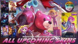 MOBILE LEGENDS ALL UPCOMING SKIN 2021 - APRIL STARLIGHT SKIN 2021 | ML LEAKS 2021