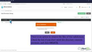 How to remove sub domain in DirectAdmin   HostGo