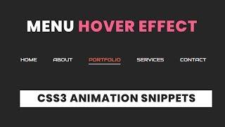Cool Menu Hover Effect with Using Html and CSS | Navigation Hover Effect