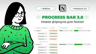 Notion статистика. Прогресс бар (progress bar). Формулы Notion 2.0 + ШАБЛОН