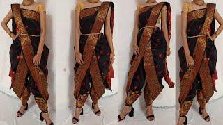 How to drape Cotton Saree in Dhoti Style / Dhoti style Saree Draping @GroomingwithUtkarsha