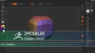 ZBrush ZModeler Polygon Actions - Poly Spherize