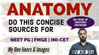 How to Prepare ANATOMY for NEET PG INI-CET FMGE || One liners & Sure shot topics#neetpg#fmge#inicet