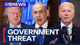 Israeli ultranationalists threatening Benjamin Netanyahu’s government | 9 News Australia