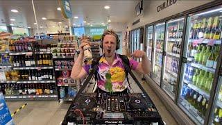 Shopping at GAS stations while DJing.