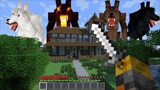 GIANT WEREWOLF APPEAR IN OUR HOUSE IN MINECRAFT !! FIGHTING THE WEREWOLVES !! Minecraft Mods