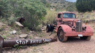 Ghost Town full of Abandoned Vehicles and Machinery in Jerome, Arizona.