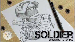 How to draw a soldier special forces / Drawing tutorial