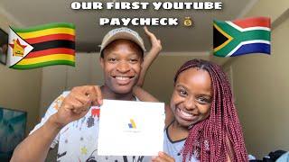 OUR FIRST YOUTUBE PAYMENT  #couple #southafrica #zimbabwe