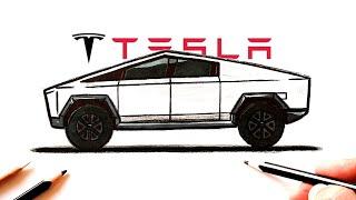 How to draw Tesla Cybertruck | drawings for sketching