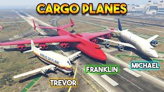 GTA 5 MAIN CHARACTERS CARGO PLANE (FRANKLIN VS MCIHEAL VS TREVOR)