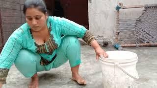 Pakistani Desi Housewife Cleaning And Washing Home Floor | Desi Cleaning Vlog | Pak Village Life