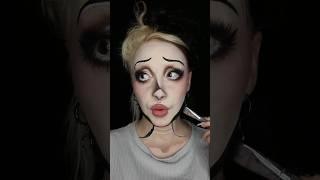 Turning myself into a Tim burton character?!  #makeup #timburton #trend #makeupshorts