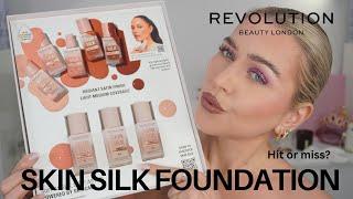 revolution skin silk serum foundation first impressions review #makeuprevolution #makeupreview