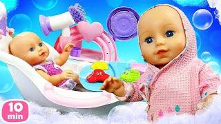 Boneka Baby Annabell. Video mainan. Anak-anak bermain pura-pura bersama Baby Born