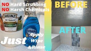 How To Clean Shower Doors - Vinegar Shower Cleaner for Hard Water and Soap Scum - No Hard Scrubbing