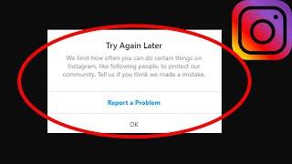 How to Fix Try Again Later Error in Instagram | How to fix action blocked on instagram