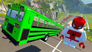 Beamng Drive - High Speed Car Jumps Over Lego Spiderman #2 | BeamNG-Destruction