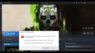 Fix Call of Duty Modern Warfare II Error Your Operating System Windows 8 Is Not Supported