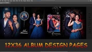 12x36 Wedding Album Design / Engagement Album Design / Photoshop Tutorial #photoshop #wedding #album