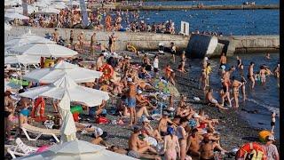 Обзор центральных пляжей Сочи в разгар сезона 12.08.22