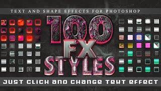 Photoshop Text Style Pack  Effect | 100 FX Style | Free Download - Free Elements