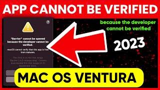 "App" cannot be opened because the developer cannot be verified | MacOs Ventura 2023