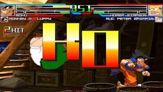 NICK54222 MUGEN: Goku Z2 and Monkey D. Luffy VS Homer Simpson and Peter Griffin