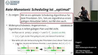 Vorlesung Betriebssysteme und Sicherheit - 05.2 Echtzeitscheduling, 06.1 Synchronisation