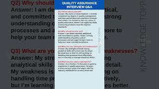 Quality Assurance Interview Questions and Answers