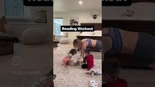 Plank workout while reading to my sick babies #momandbaby #health