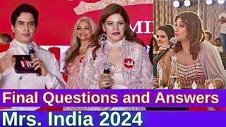 Mrs. India 2024 | Elite | Final Questions and Answers