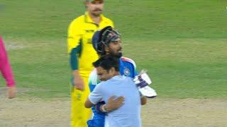 Indian fan cryingly enter on ground & gave hug to KL Rahul after Indian won match against Australia