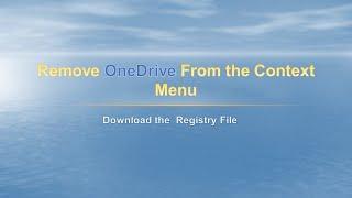 How to remove onedrive from context menu