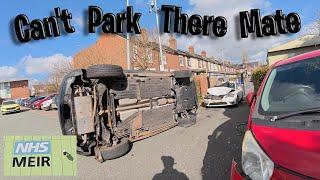 Can't park there mate, (Strange crash at Meir Medical Centre)